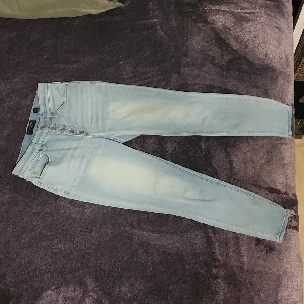 Lucky brand skinny ankle jeans button fly size 4/27 light wash